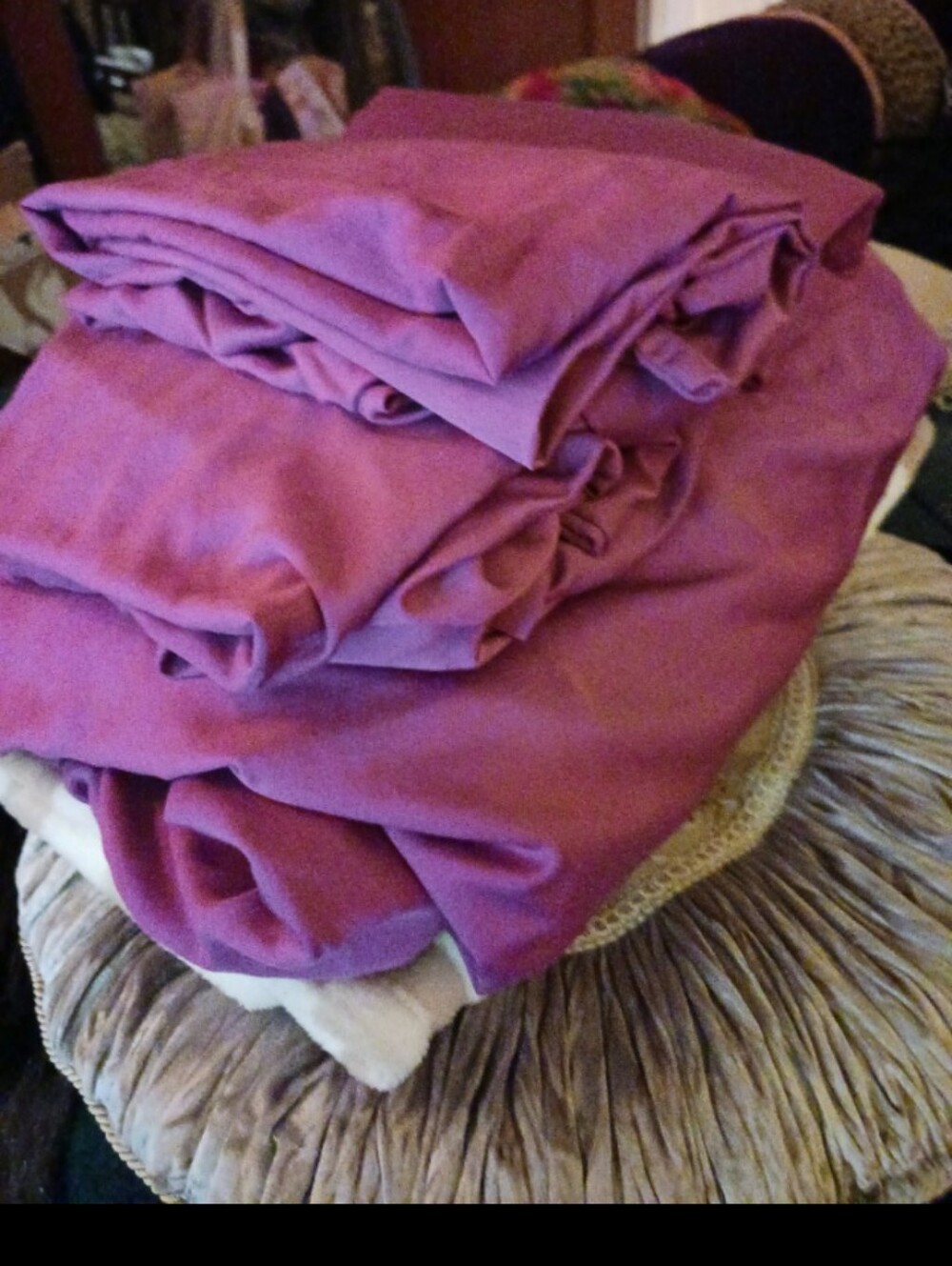 Solid Plum Bedding Set - Deep Purple Sheets Bamboo Paided100
